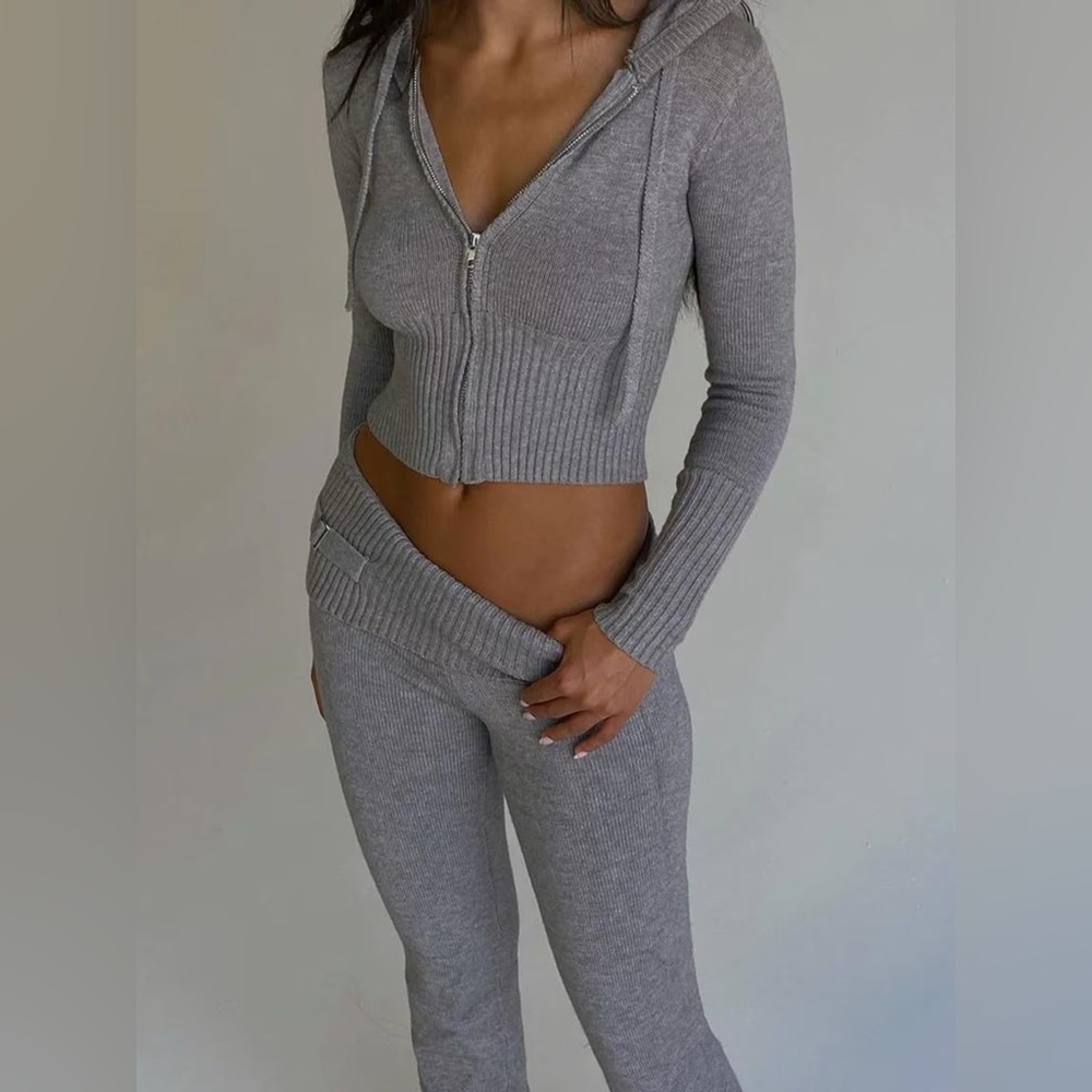 Frankie’s bikinis Aimee Cloud Knit Jacket Heather Grey XS